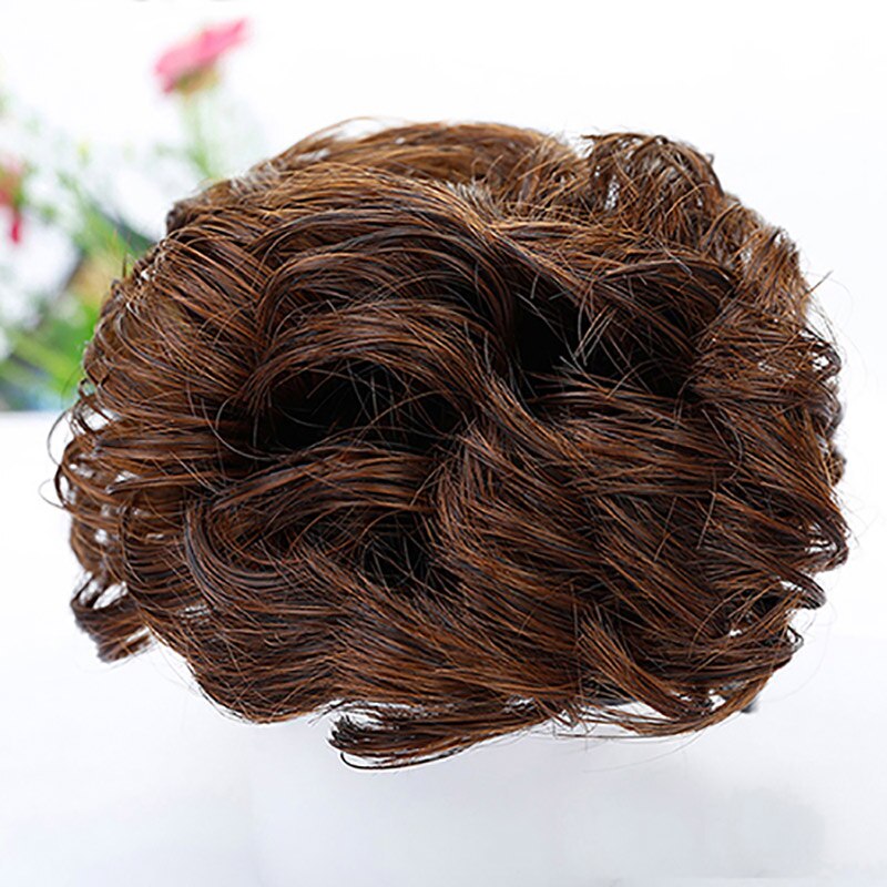 Allaosify kvinders krøllede chignon med varmebestandighed klo snoretræk syntetisk scrunchie wrap hårring hårstykker: #5