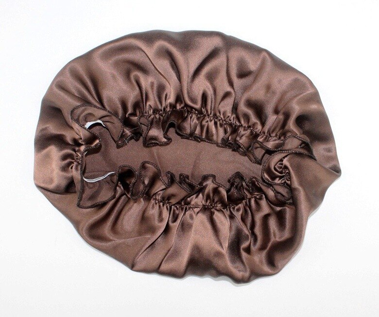 Yifei hårstyling ren silke sovehue kvinde hue sæt kasket 100%  morbær silke natkatte: Lilla