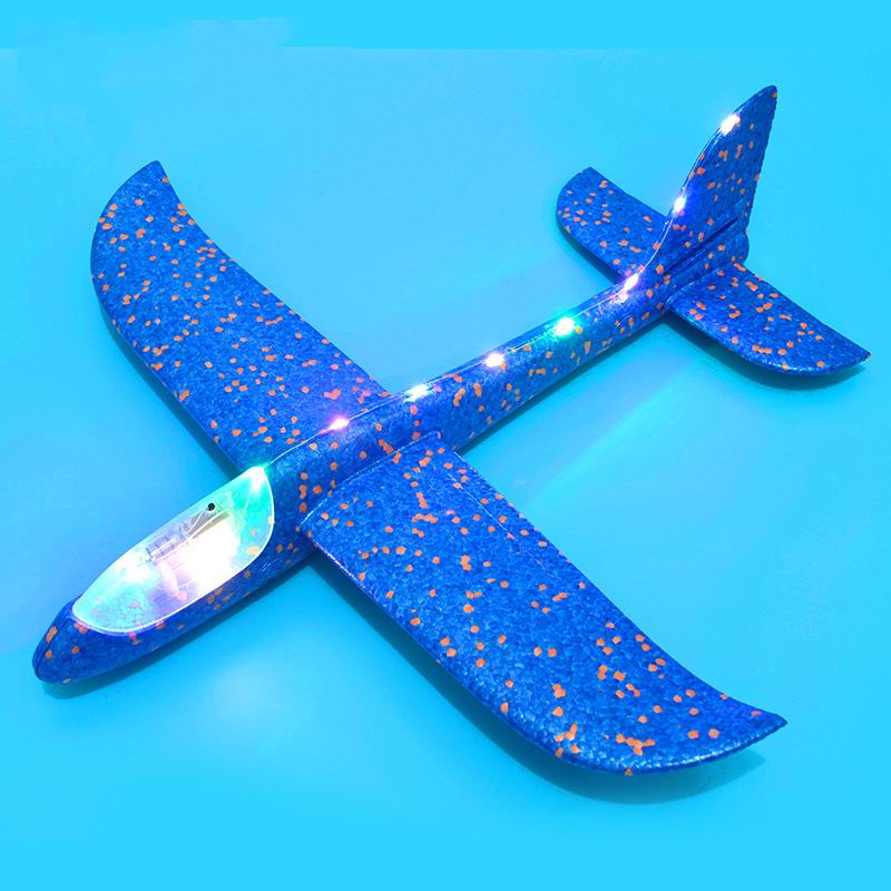 SAILEROAD 48 centimetri LED Lancio A Mano di Lancio Aereo Aereo Aliante Inerziale Schiuma Giocattolo Per Bambini Modello di Aereo per Esterni per Giochi Del Capretto: 48x50x22 LED blue