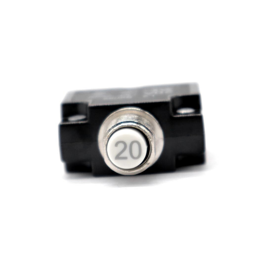 20A DC Thermal Circuit Breaker &amp; Quick Connect Terminal &amp; Black Waterproof Button Cover For Automotive/Marine Etc 47mm*29mm