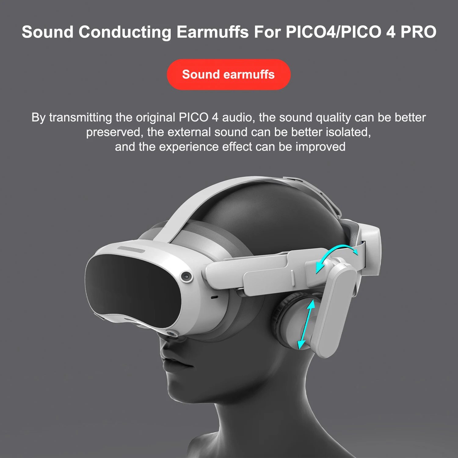 Nuevas orejeras para PICO 4 PRO VR, auriculares con sonido mejorado, orejeras cómodas ajustables para PICO4, correa para la cabeza, accesorios para auriculares