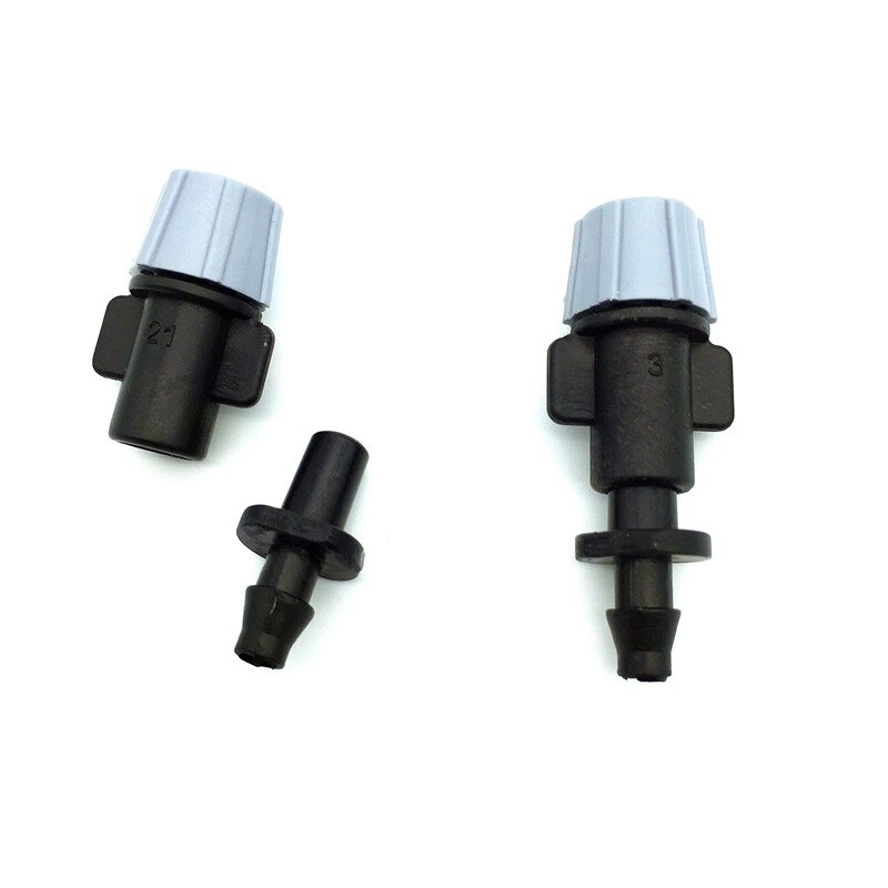 100 Stck Grau Düse Beschlagen Sprinkler Mikro 1/4 "mit Widerhaken Garten Rasen Bewässerung Einzigen Widerhaken Mit 4/7mm schlauch