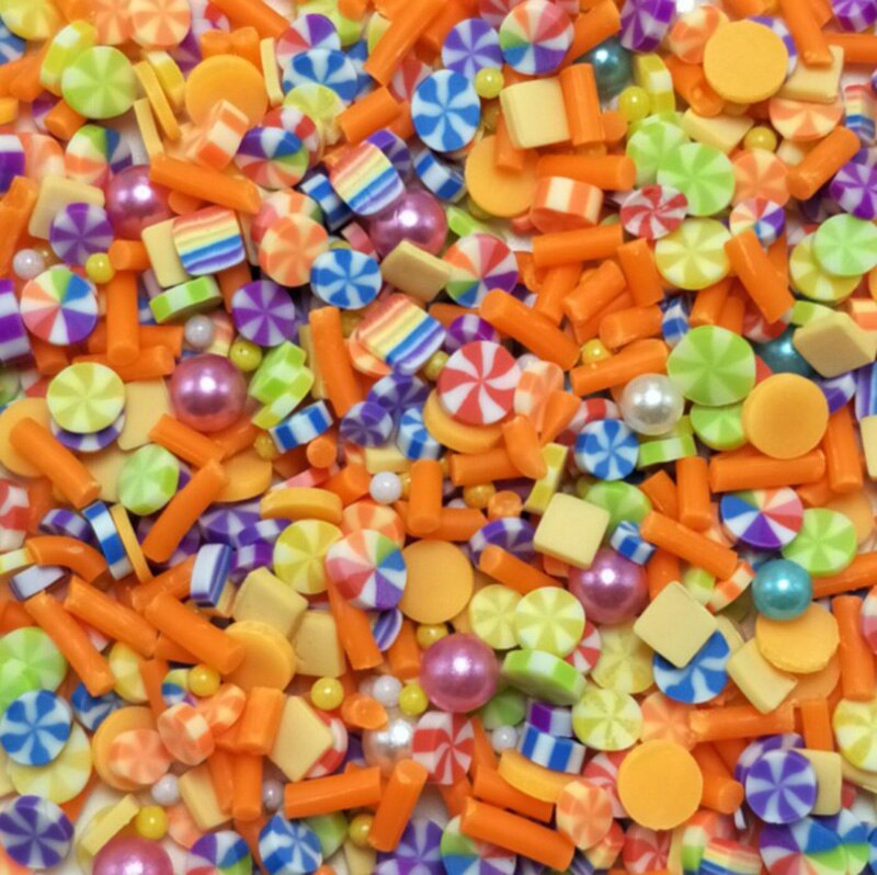 100g polymer ler drys farverige blomster slik til gør-det-selv-håndværk lille sød plastik klei tilbehør scrapbog telefon deco: Orange