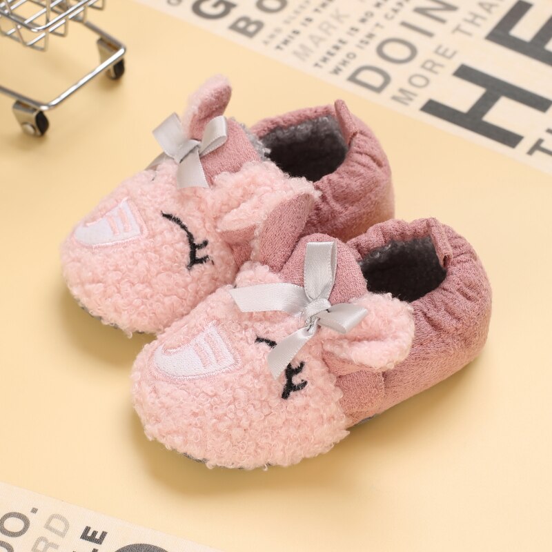 Spring And Autumn Soft Soled Shoes Boys And Girls Knitted Cartoon Rubber Soled Non Slip Shoes 0-18 Month Toddlers