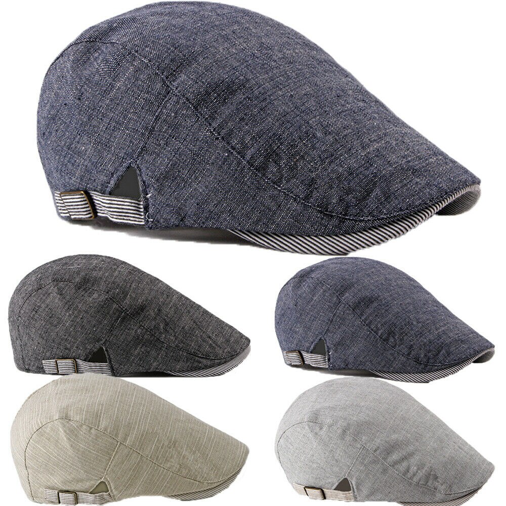 Casual Mens Ivy Hat Cotton Newsboy Caps Golf Driving Flat Cabbie Beret Hat French Style Solid Casual Vintage Hat Beret