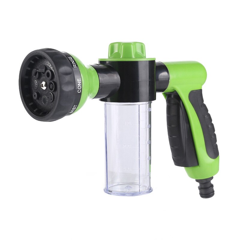 Draagbare Auto Schuim Waterpistool Hoge Druk 8 Spray Patronen Jet Auto Wasmachine Spuit Schoonmaken Tool Multifunctionele Foam Nozzle: Groen