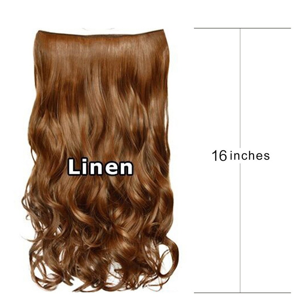 1pcs 5 Clip Long Invisible Hair Extensions Hair Pieces Heat Resistant Synthetic Wavy Hairpiece Woman Girl Curly Wig Hair: D