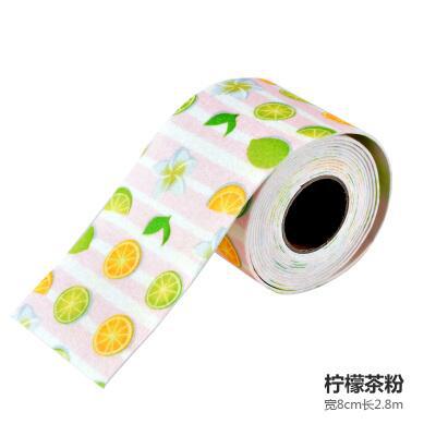 2.8M Self-adhesive Kitchen Sink Waterproof Stickers Washbasin Water Absorbent Anti-moisture Washroom Bathroom Toilet Sticker: Lemon Pink