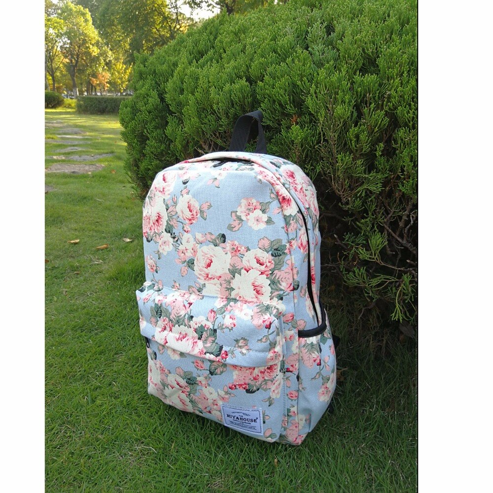 Miyahouse Bloemen Afdrukken Rugzak Vrouwen Canvas Reizen Mochila Schooltas Voor Tiener Meisjes Verse Stijl Rugzak