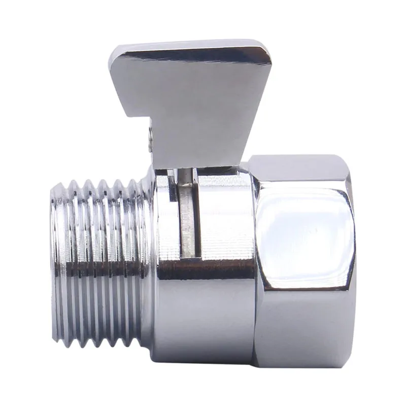Shut Off Valve Shower Valve Pressure Regulator Shower Head Solid Brass Junction Water Flow Control Water Saver: Chrome