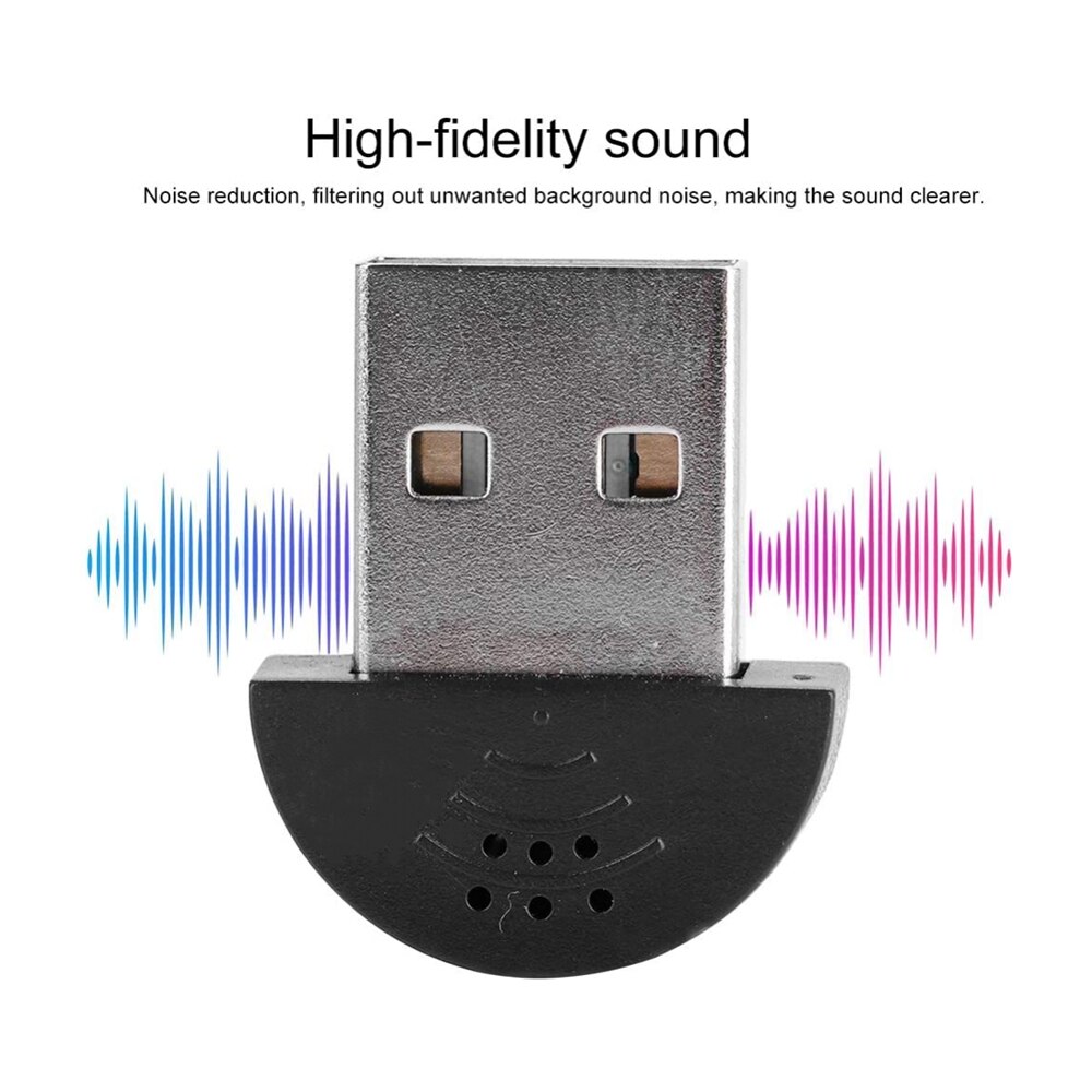 Portable Mini USB 2.0 Microphone, USB Mini Studio Speech Microphone Recording Audio MIC Adapter for Computer PC