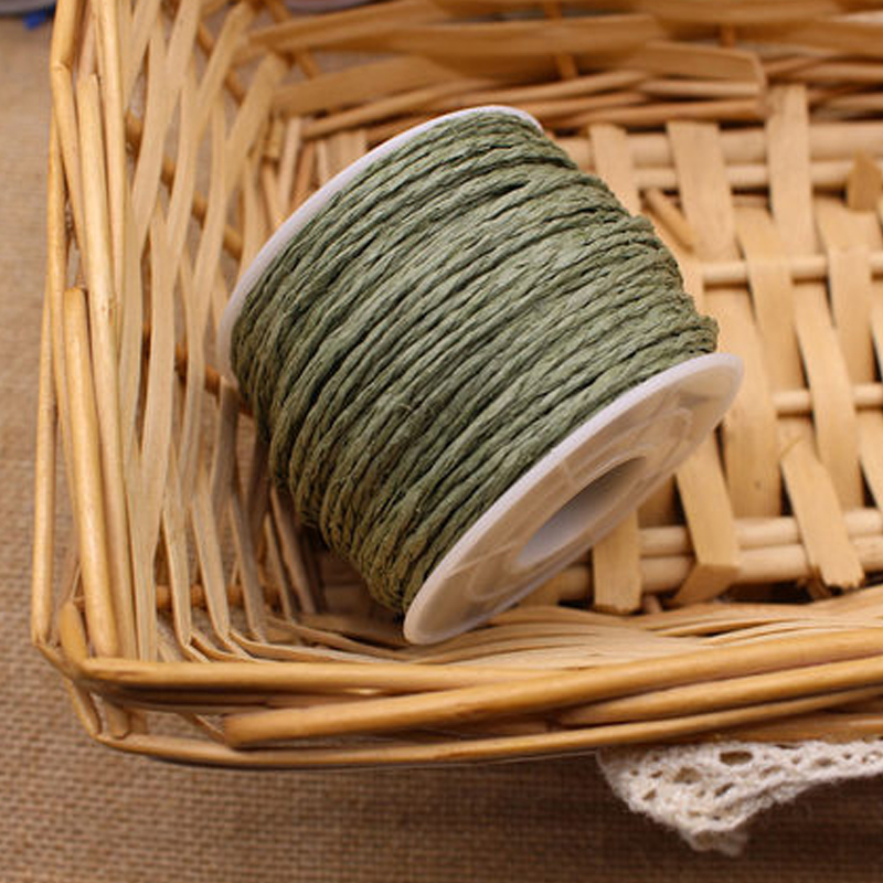 5 Roll 30Meter Natuurlijke Raffia Stro Garen Voor Zomer Hand Knit Haak Hoed Handtas Manden Breien Materiaal Kleurrijke Draden