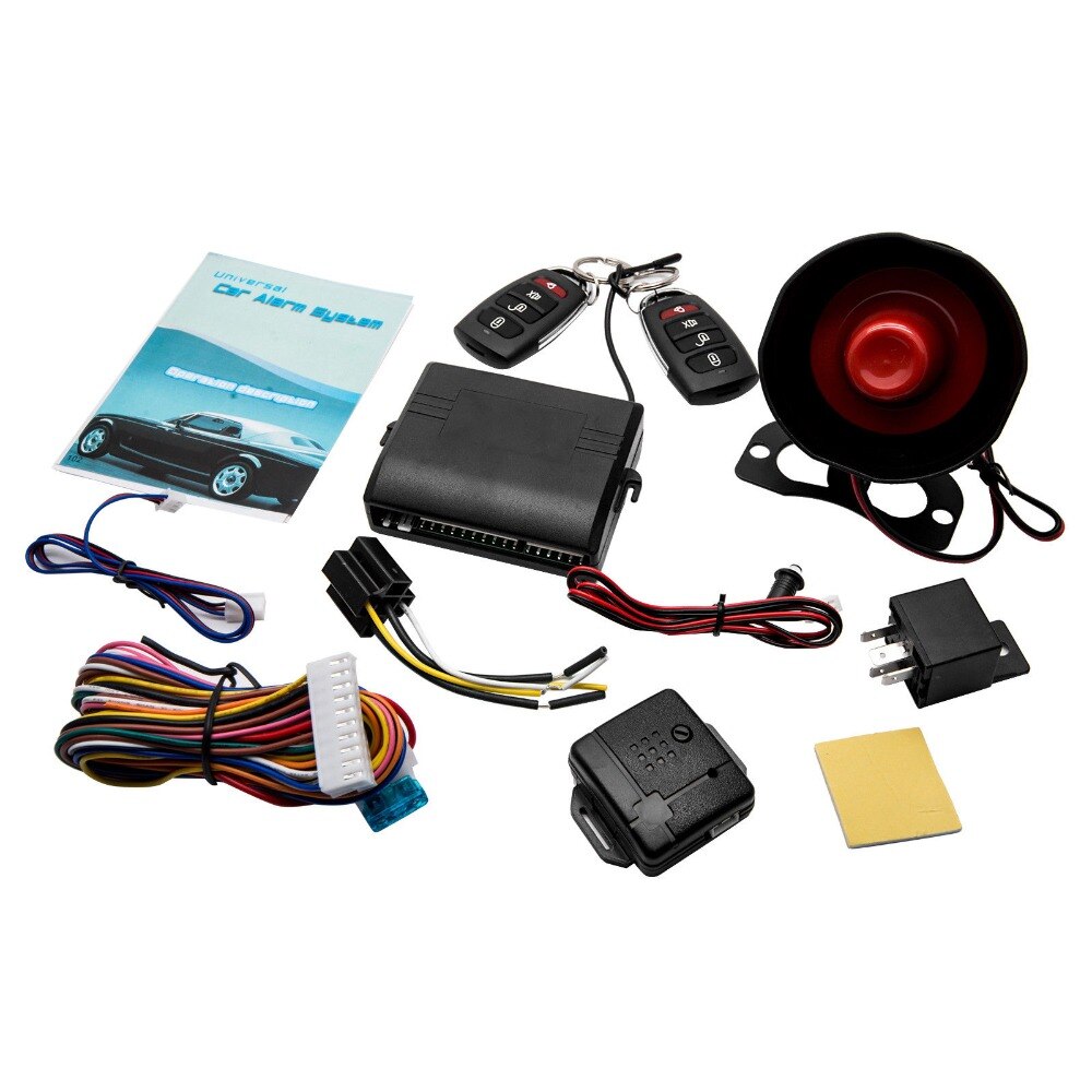 Car Security System Alarm Immobiliser Central Locking + Shock Sensor+2 Remote