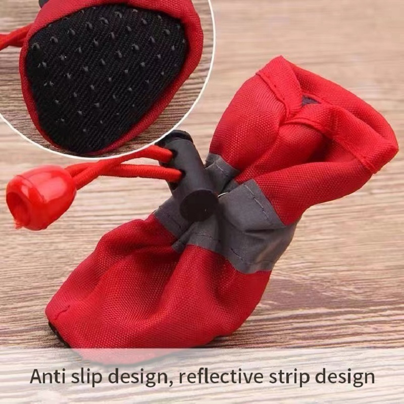 4 pçs/set à prova dwaterproof água sapatos para cães de estimação anti-deslizamento botas de chuva calçados para gatos pequenos cães filhote de cachorro cão pet botas pet pata acessórios