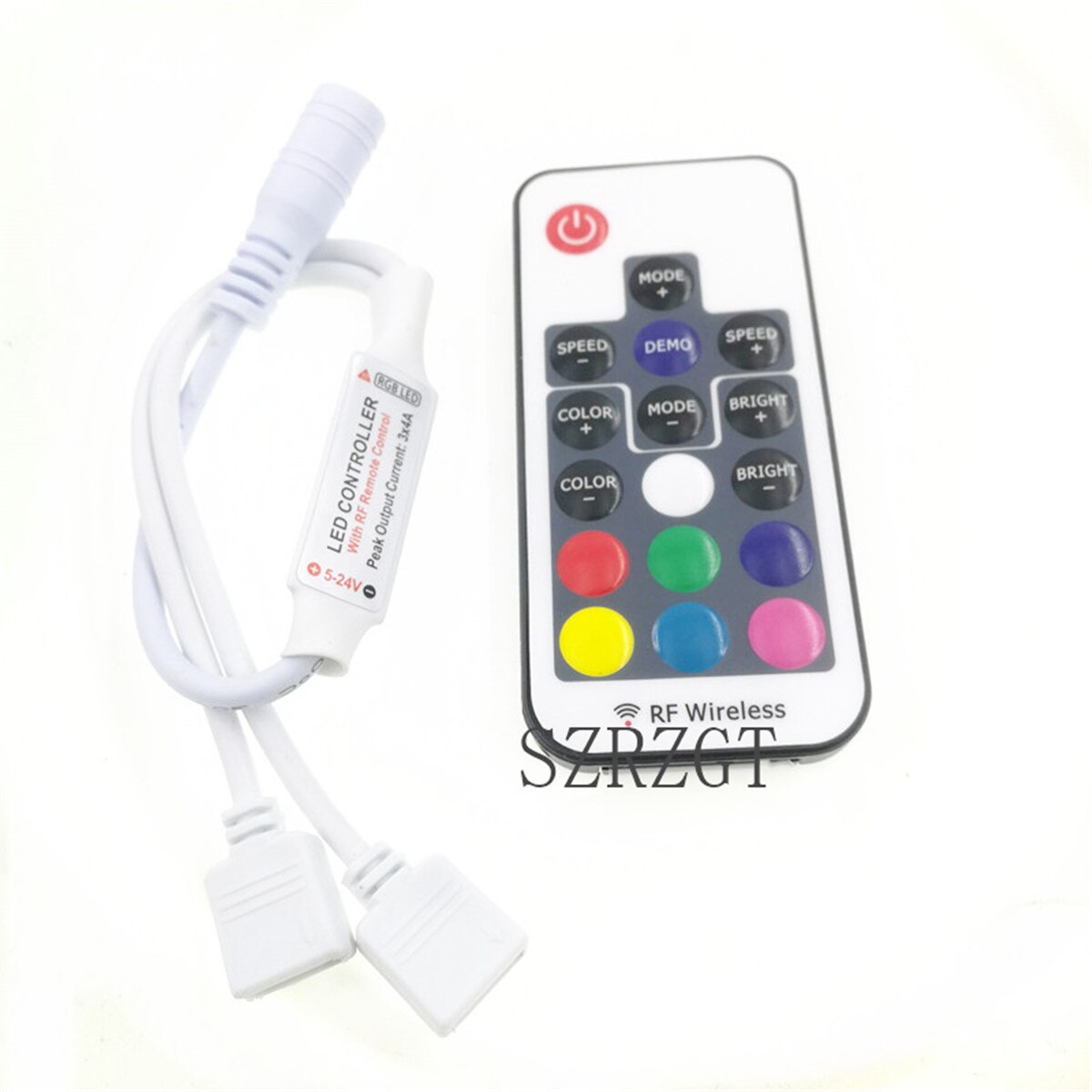 Gratis led rgb controller sort/hvid/doubel  dc12v 17 nøgle rf trådløs fjernbetjening til rgb led strip lys
