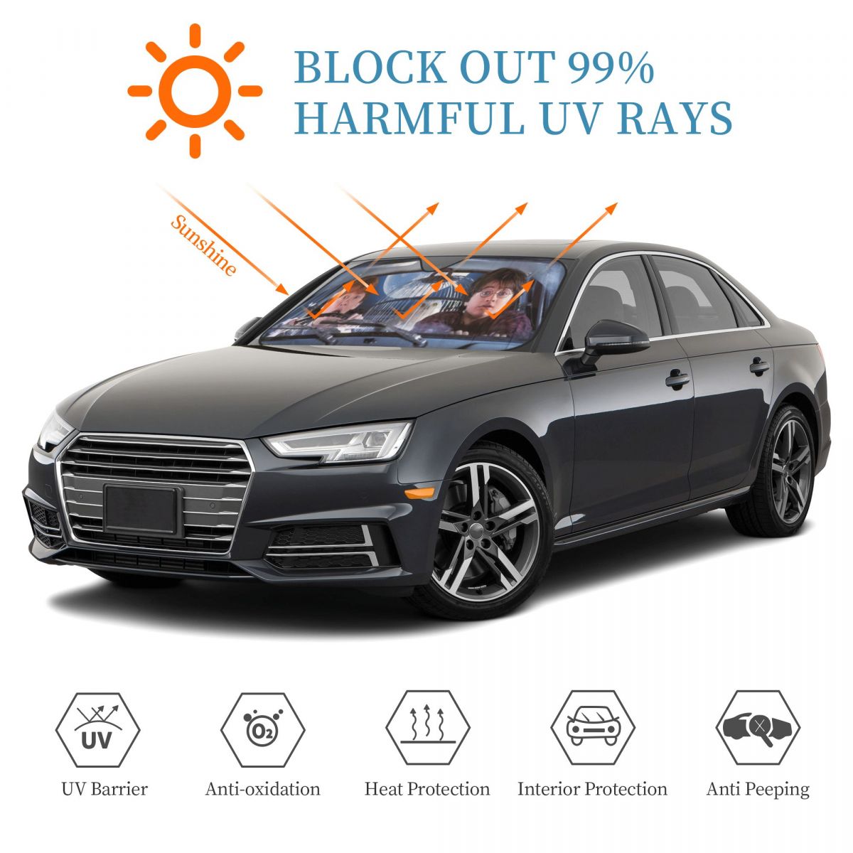 Film Cartoon lustige Sonnenschirme Reflektor Anti-UV benutzer definierte Auto Sonnenschutz Sonnenschutz