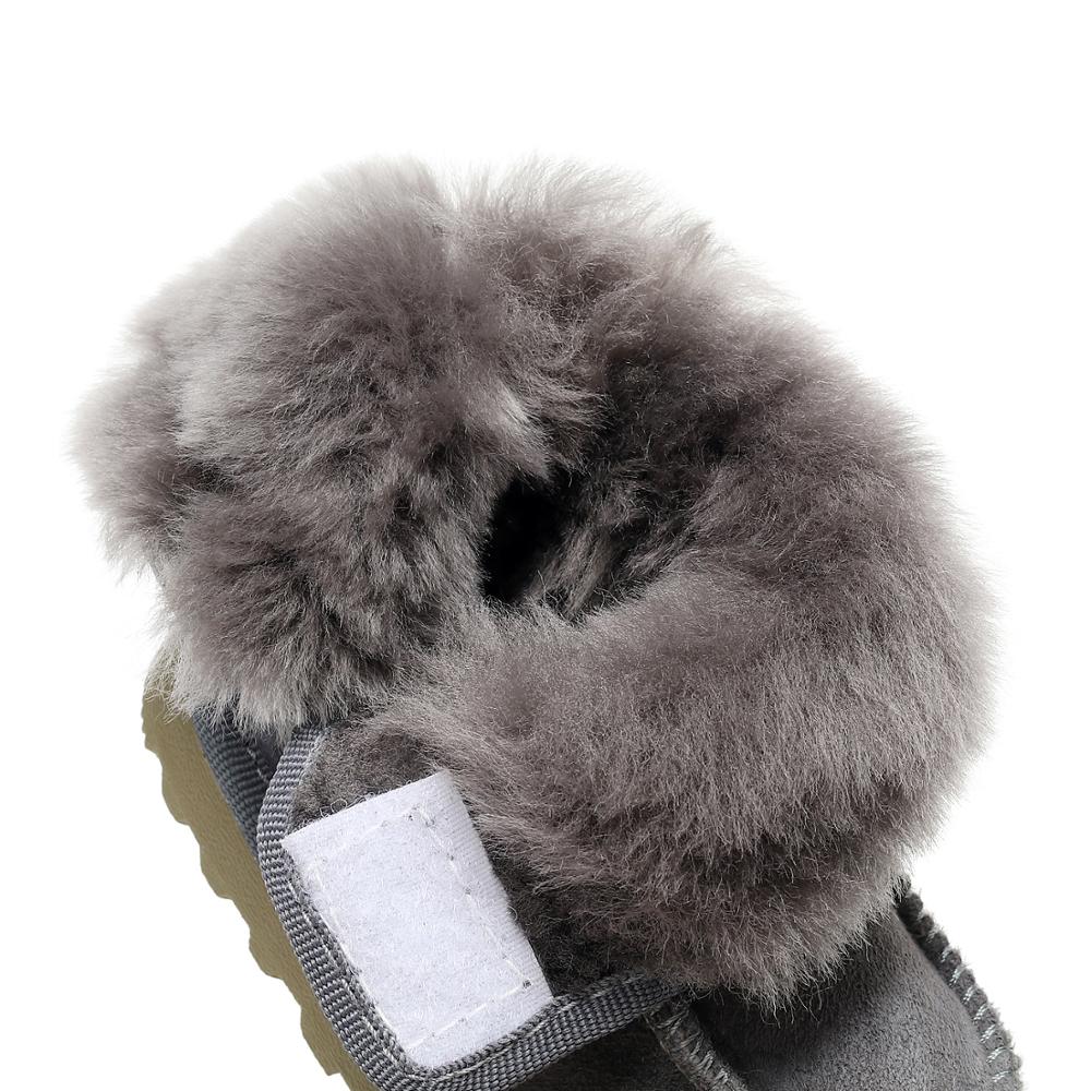 Geanuine Leder Australien Schuhe Baby Schnee Stiefel für jungen und mädchen freundlicher Schnee Stiefel Schaffell Echtpelz Schuhe freundlicher neue