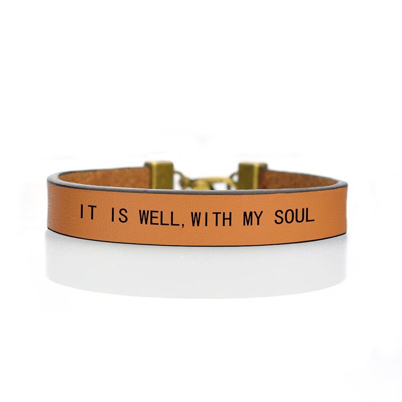 It Is Well with My Soul Bible Verse Bracelet Leather Wrap Bracelet Men Women Christian Scripture Bracelet Choir