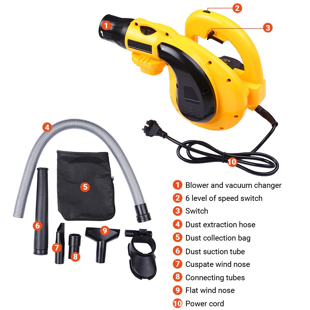 Dust Blower 2-in-1 Blower and Vacuum Industry Dust Remover Computer Dust-catcher Car Dust-collector Household Dust Remover EU