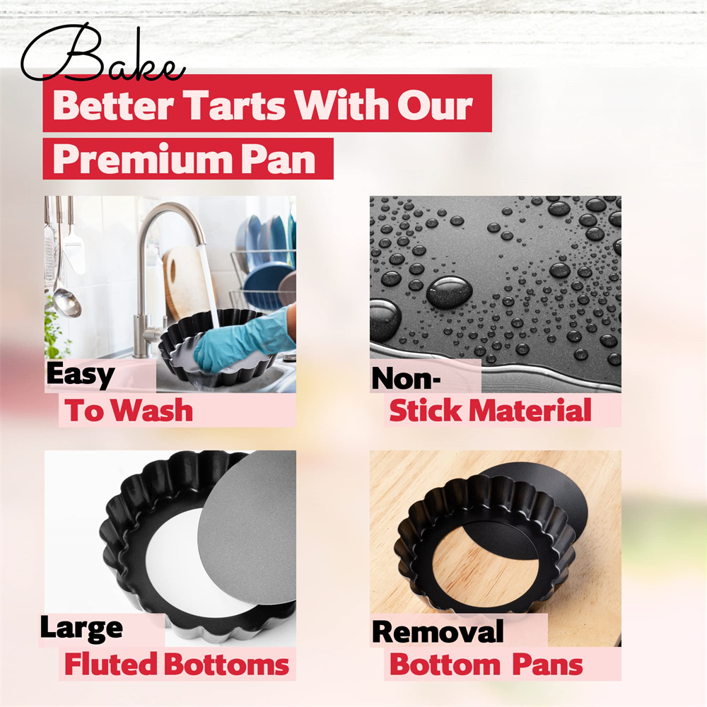 8/10/12 cm Mini-Törtchenformen, Eier-Törtchenformen, abnehmbarer Boden, antihaftbeschichtet, kleine geriffelte Cupcake-Dosen, Gebäck, Quiche-Pfanne für Kuchen, Mousse