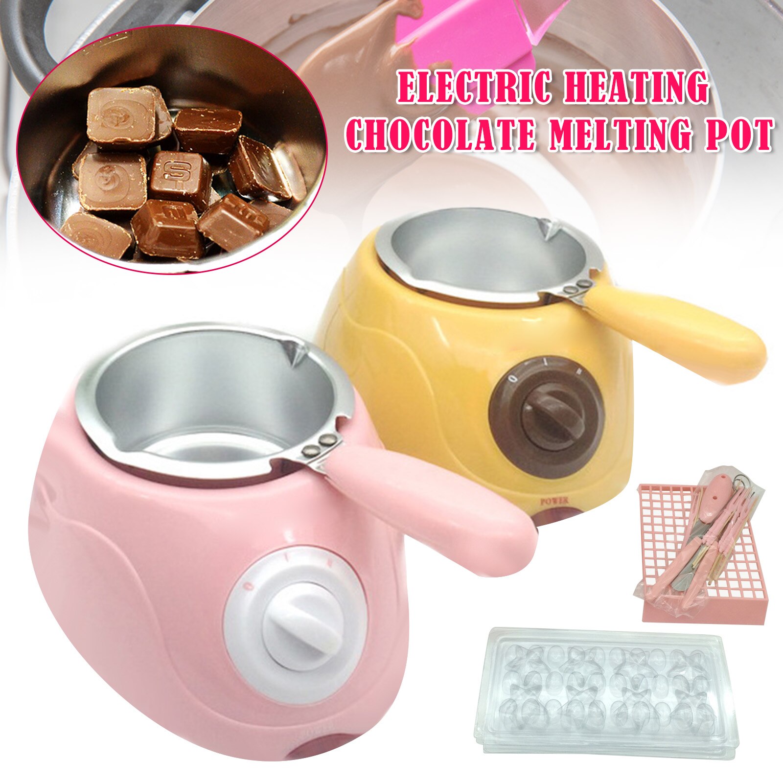 25w Chocolate Melting Warming Fondue Set Melting Machine DIY Tool for Melting Chocolate Candy Cheese Fast