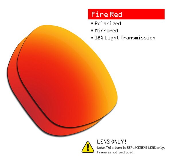 SmartVLT Replacement Lenses Polarized for Oakley Overtime Sunglasses - Multiple Pairs Packed: Fire Red-ShieldCoat
