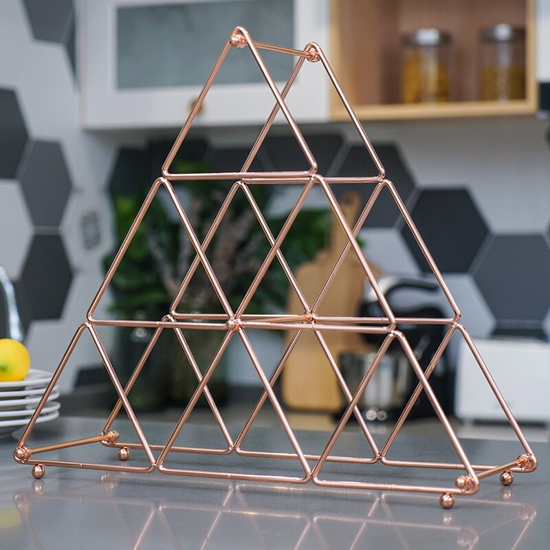 Afneembare restaurant woonkamer bar wijnkast wijnrek display rek wijnrek metaal eenvoudig huishoudelijk druivenrek: Roségouden s