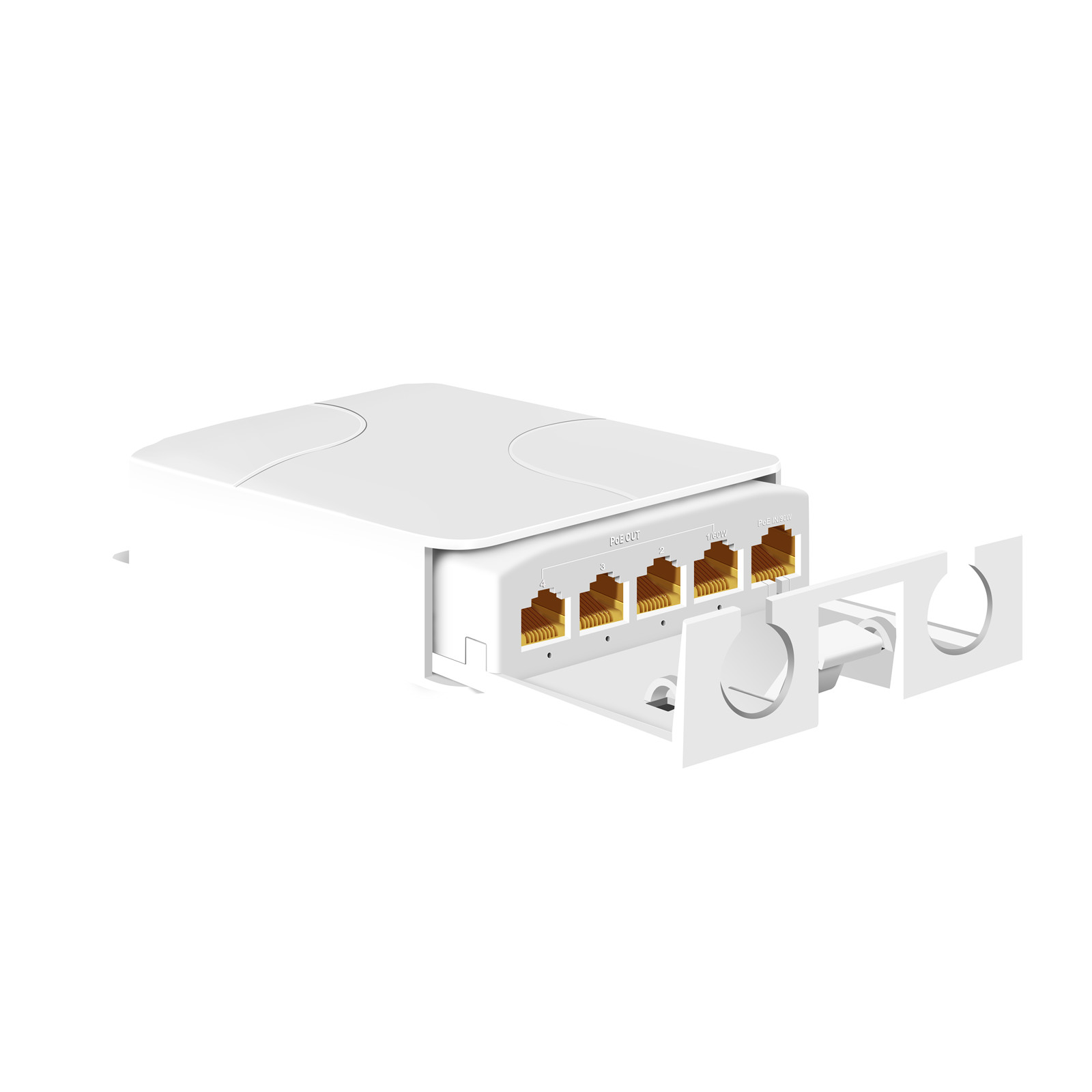 Estensore POE a 5 porte Ripetitore a 4 porte 100/1000Mbps Switch di rete impermeabile IP55 esterno VLAN 44-57V per telecamera POE Wierless AP: Blu