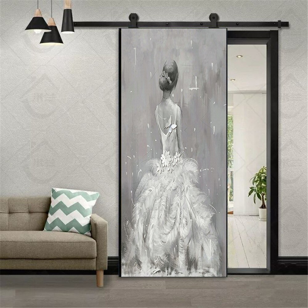 ! Detail Picture With Buyers Show Door Stickers Waterproof Wallpaper DIY Removable Self Adhesive PVC Mural 3D View