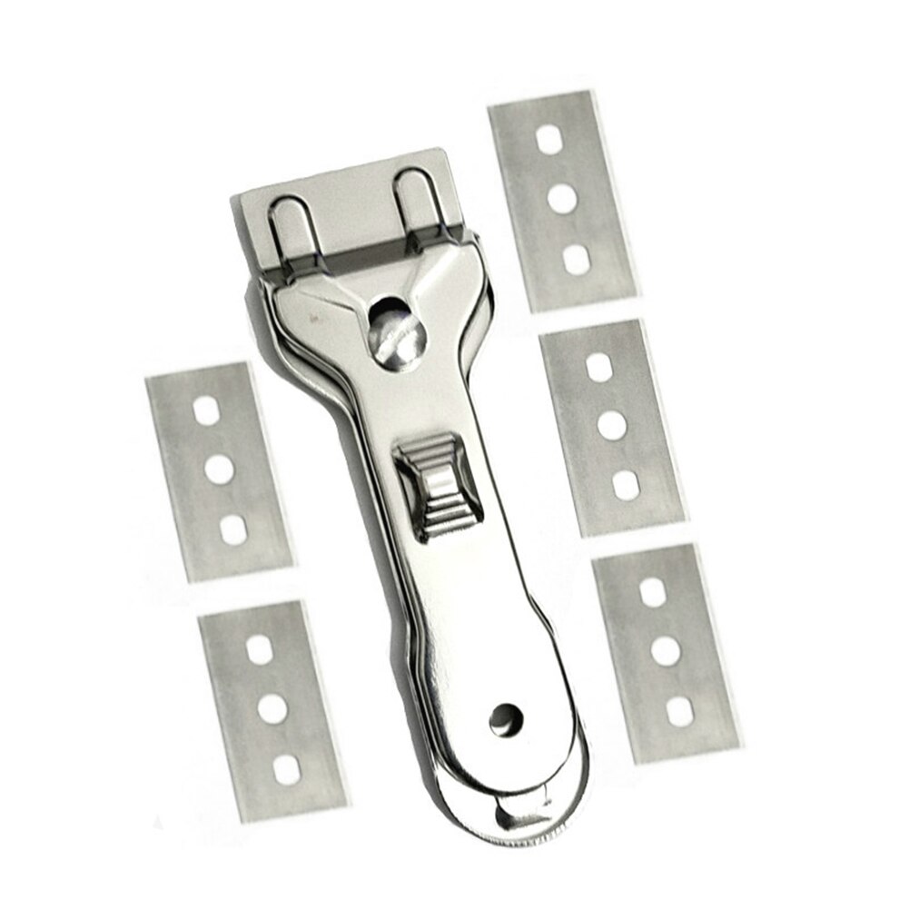 Durable Glass Hob Scraper With 5pcs Spare Blades Cleaner Remover Oven Cooker Cleaning Tool Home Kitchen Gadgets: Default Title