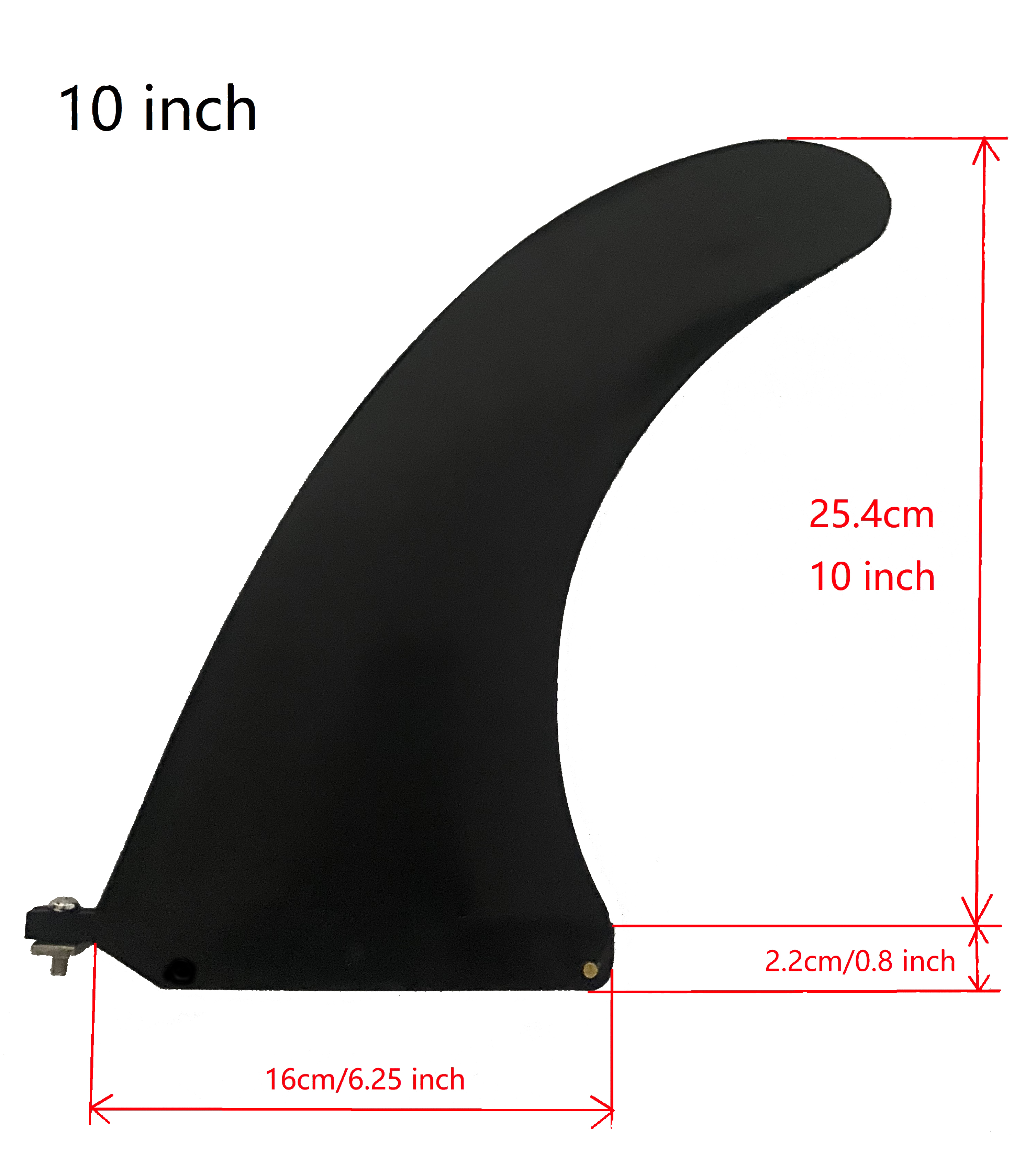 Aleta de Surf de 6,5/8/9,5/10 pulgadas, aleta central única, tabla larga de nailon, tabla de Surf, tabla de Paddle con tornillo de aleta, accesorios de Surf: Negro