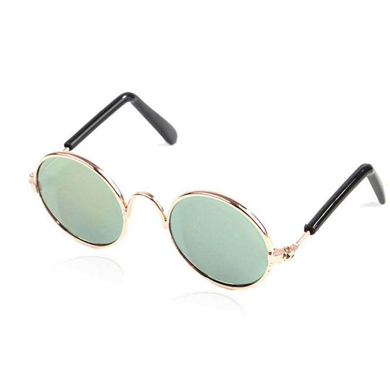 Pet Glasses Lovely Vintage Round Cat Sunglasses Reflection Eye Wear Glasses For Small Dog Cat Pet Photos Props Accessories: Light Green