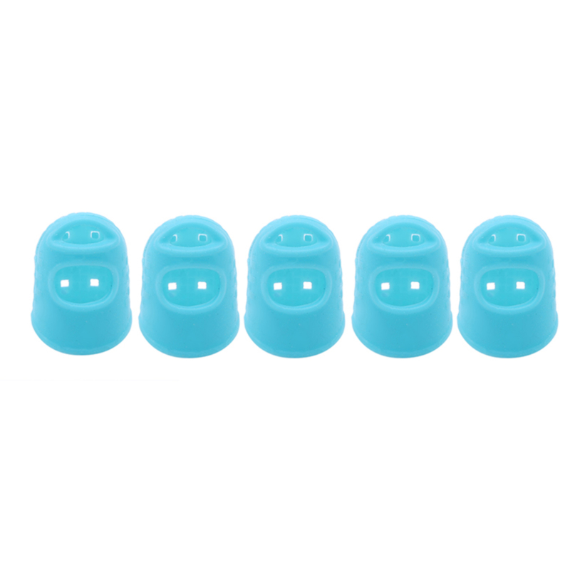 Dedales de silicona antideslizantes para ukelele, protectores de dedos para guitarra, Protector de punta de dedo, 5 piezas: Gris claro