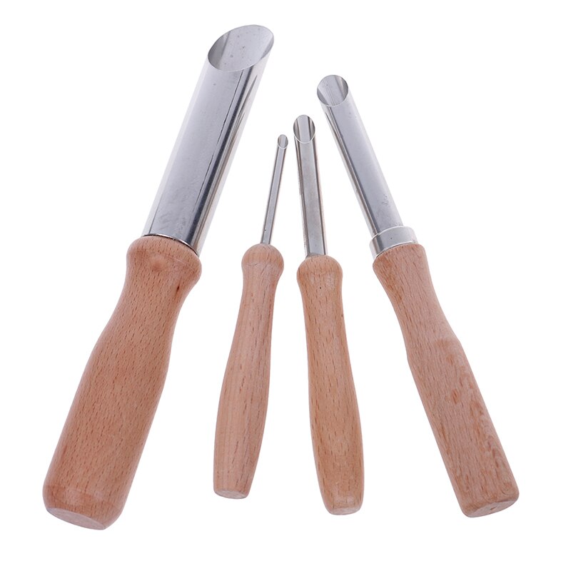 4pcs DIY Molding Engrave Cutter Shape Carve Sculpture Modelling Cut Pottery Punch Hole Clay Ceramic Tool Wax Model Sludge Sculpt