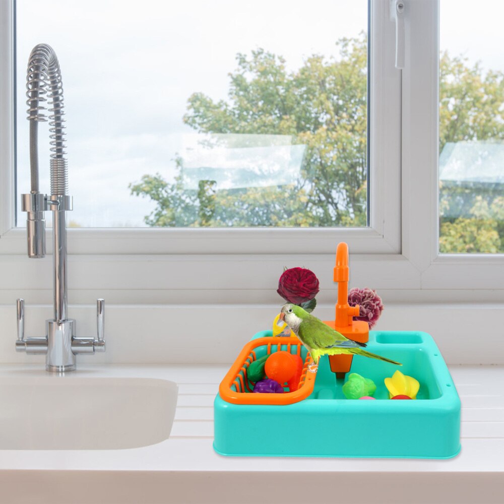 1 Set Papegaai Douche Bad Kooi Bassin Papegaai Bad Wastafel Schoonmaken Tool Met Speelgoed