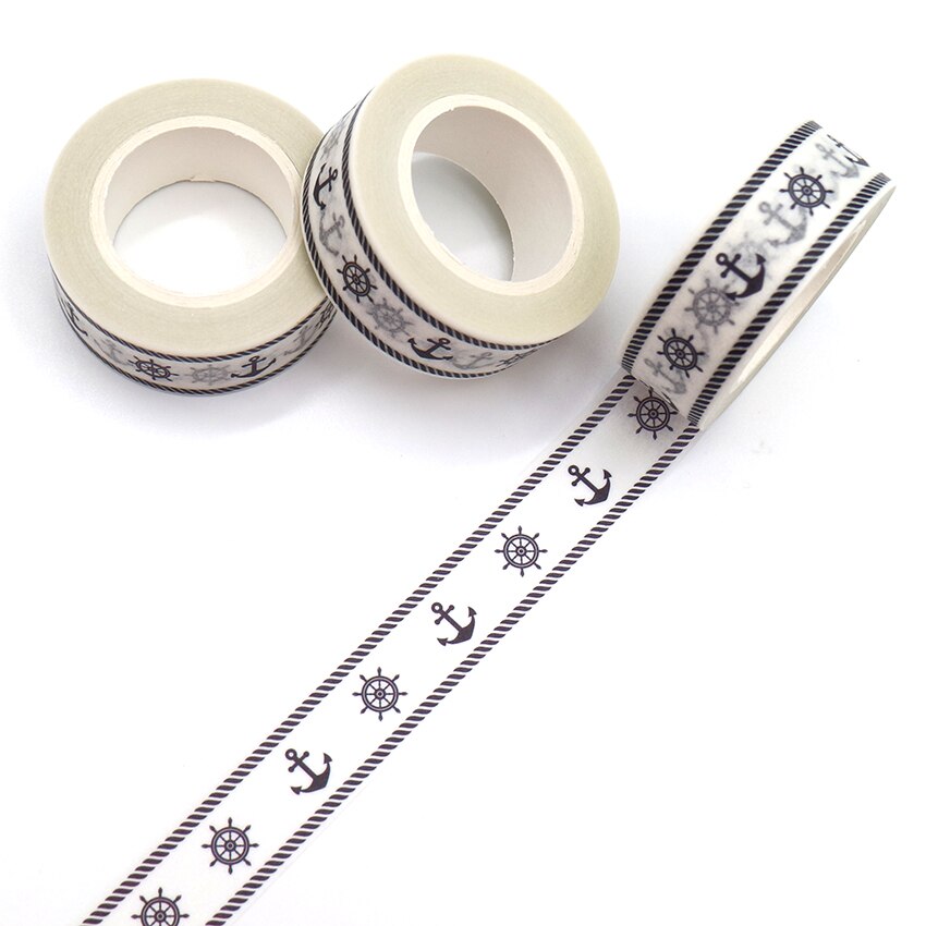 1 PCS Nautical Style Washi Tape DIY Decorative Tape Color Paper Office Adhesive Stationery Masking Tape Sticker