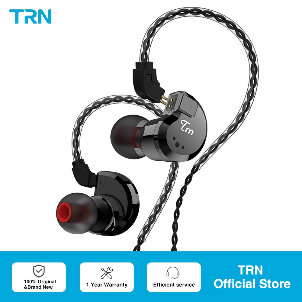 TRN V80 2DD + 2BA híbrido en la oreja ohr HIFI DJ Monitor correr deporte Auriculares auriculares con 2 pines desmontable