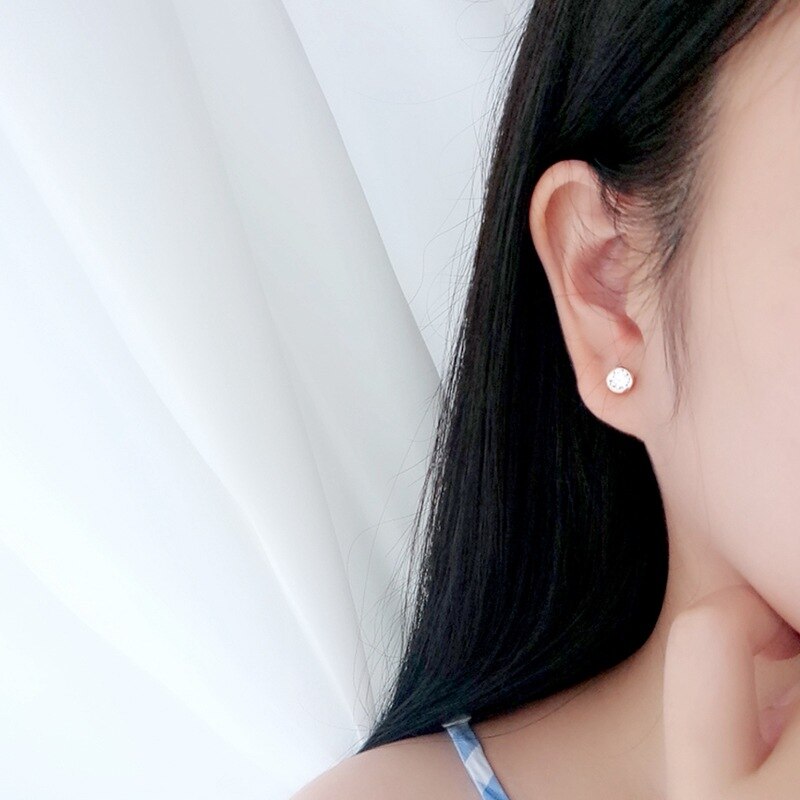 INZATT 925 Sterling Silver Zircon Heart Stud Earrings Rose Gold Colour Crystal Jewelry Accessory For Women Wedding Party