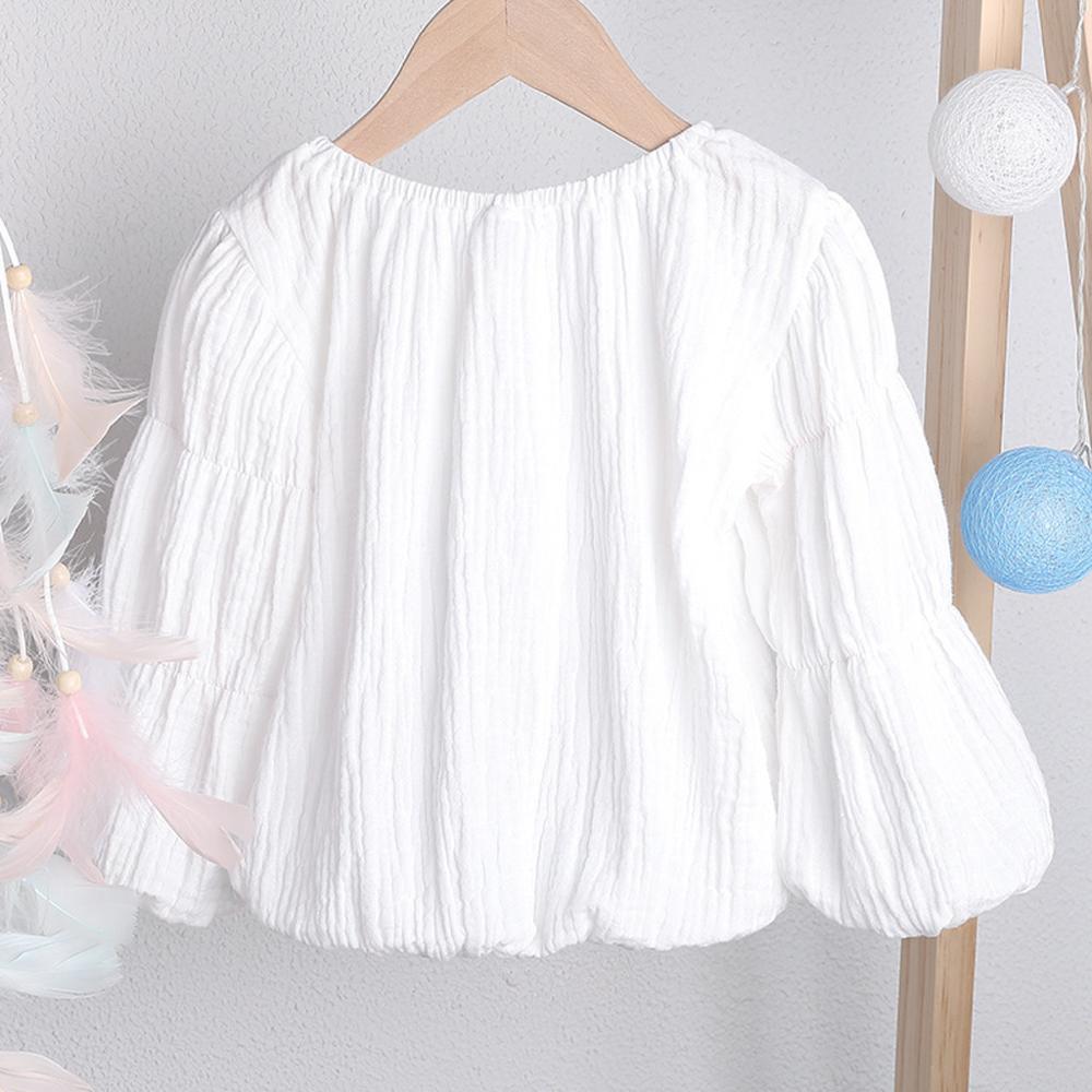Kinderen Herfst Linnen Tops Peuter Kids Baby Jongen Meisje Solid Puff Lange Mouw Kleurrijke Mode T-shirt Tops Kleding Outfits