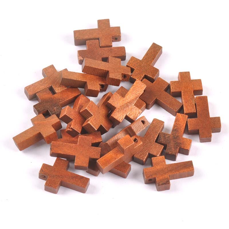 Perles en bois à suspendre en croix, bricolage, pendentif pour enfants, bijoux décoratifs, , mt2575: 4