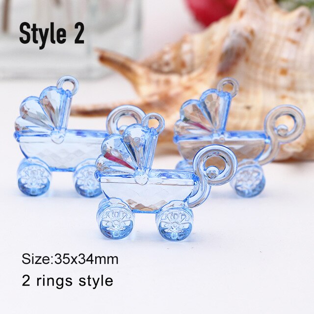 Mini calèche rose et bleu 30 pièces | Décor pour petite fête prénatale baptême, décoration pour boîte , gâteau annonce de naissance: Style 2 blue-30pcs