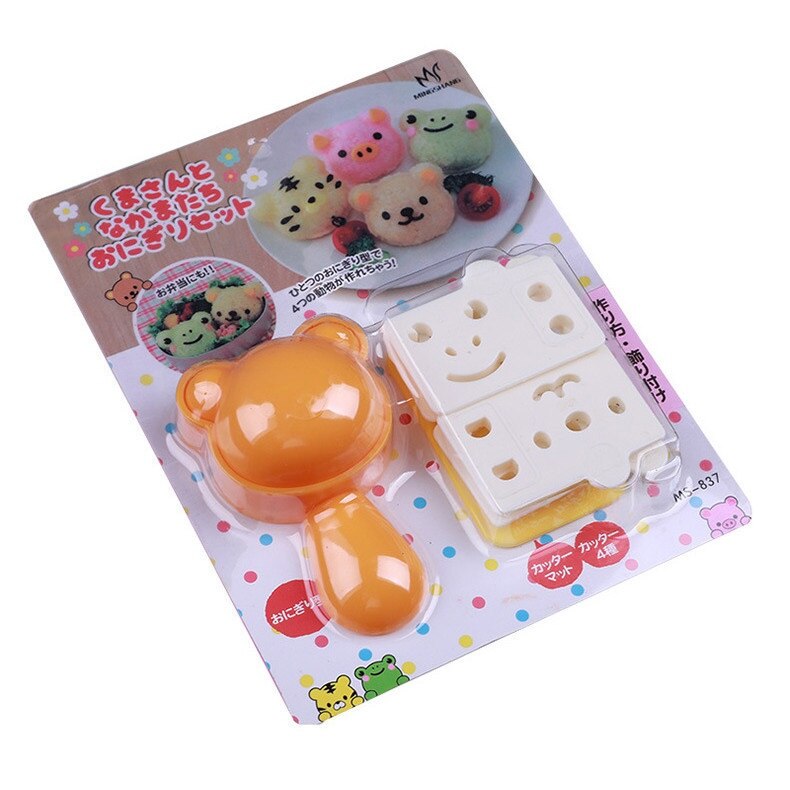 Molde de arroz Nori con forma de gato y sonrisa para decoración, cortador Kawaii de conejo y perro, sandwichera, herramienta de bricolaje, utensilios de cocina: B