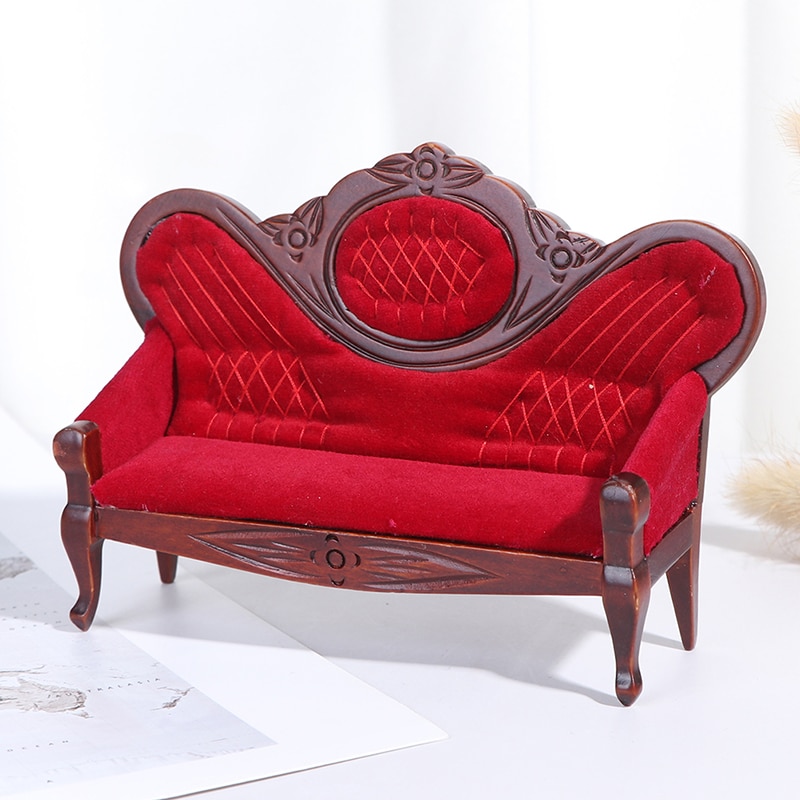 1:12 miniature soft single sofa for dolls mini furniture toys doll house pretend play toy for girls children decoration