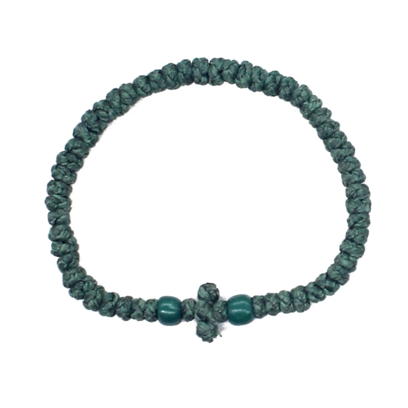 Pulsera cuerda oración ortodoxa única, cadena pulsera tejida cristiana griega griega: Rojo óxido