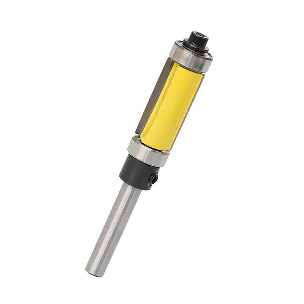 1/4'' Shank Top & Bottom Bearing Flush Trim Router Bit For Woodworking: Yellow