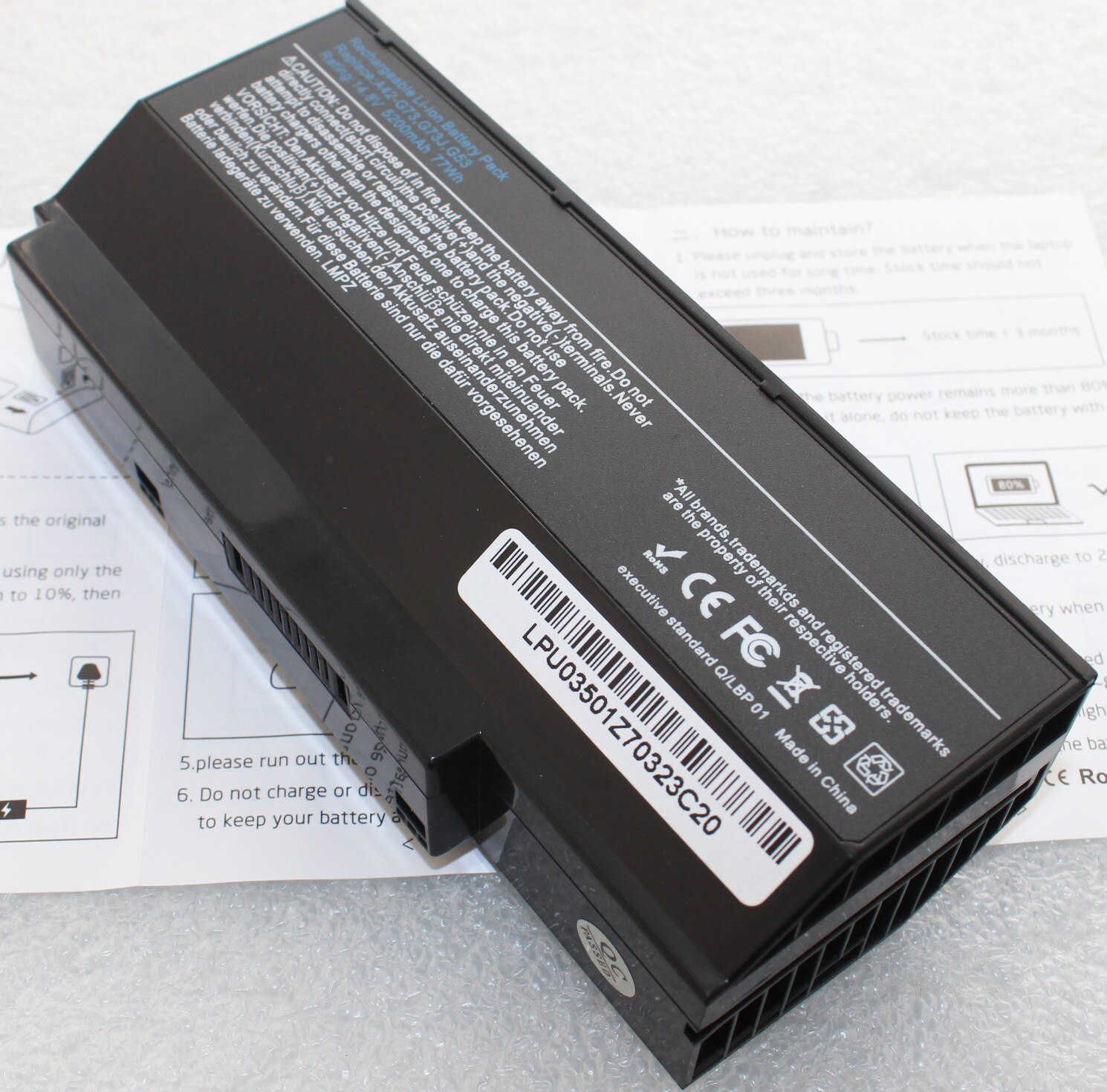 A42-G73 Laptop Battery for ASUS G53 G53S G53J G53JW G53SX G73 G73S G73J G73JH G73JQ G73JW G73JX G73SW G73-52 A42-G53 A43-G73