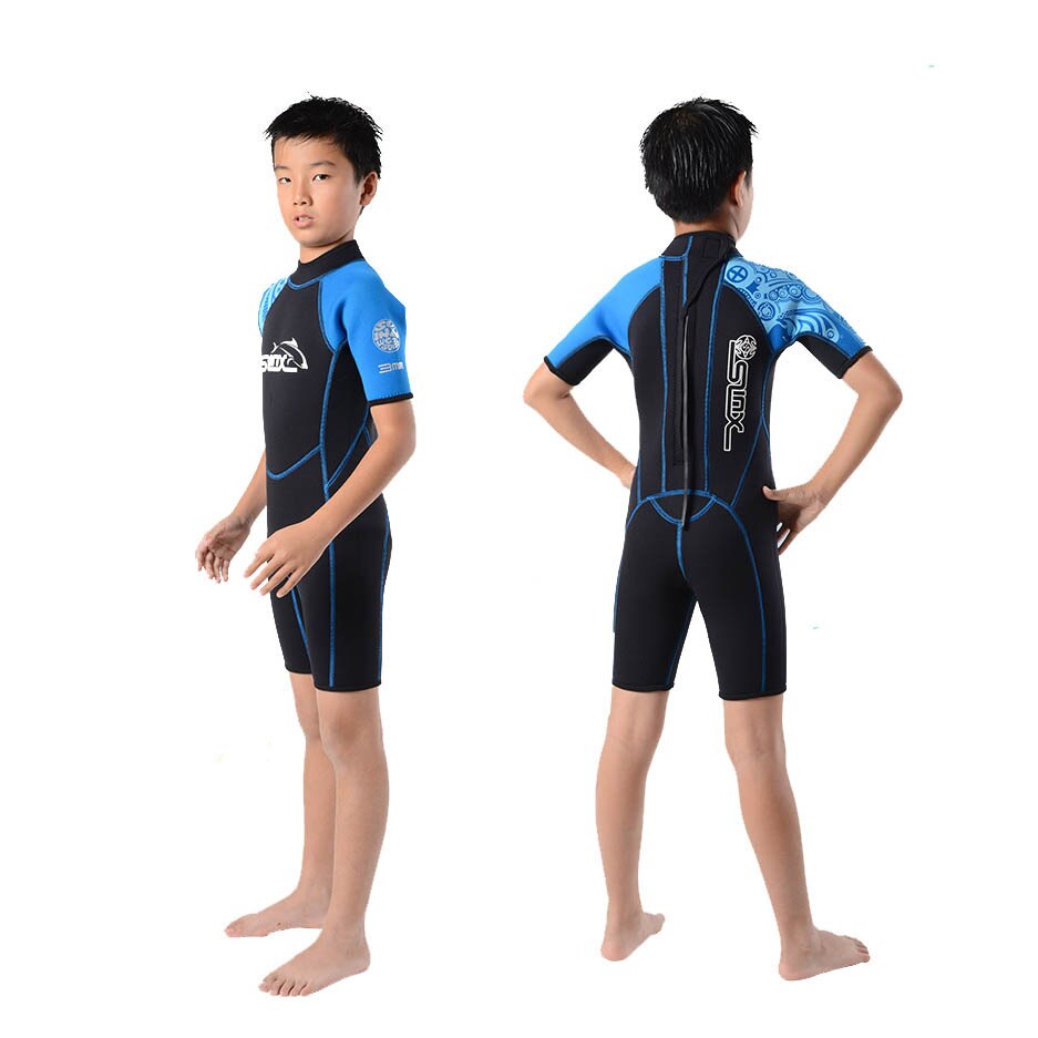 Slinx Kids neoprene 2mm wetsuit junior for boys rash guard girls swimming bathing shorty wetsuits kid