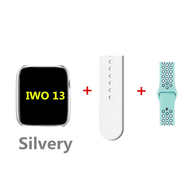 Original IWO 13 Smart Uhr Serie 6 Frauen Männer Unterstützung Bluetooth Anruf Herz Rate Besser Als IWO 12 Pro W56 smartwatch Für IOS: white add GBlue