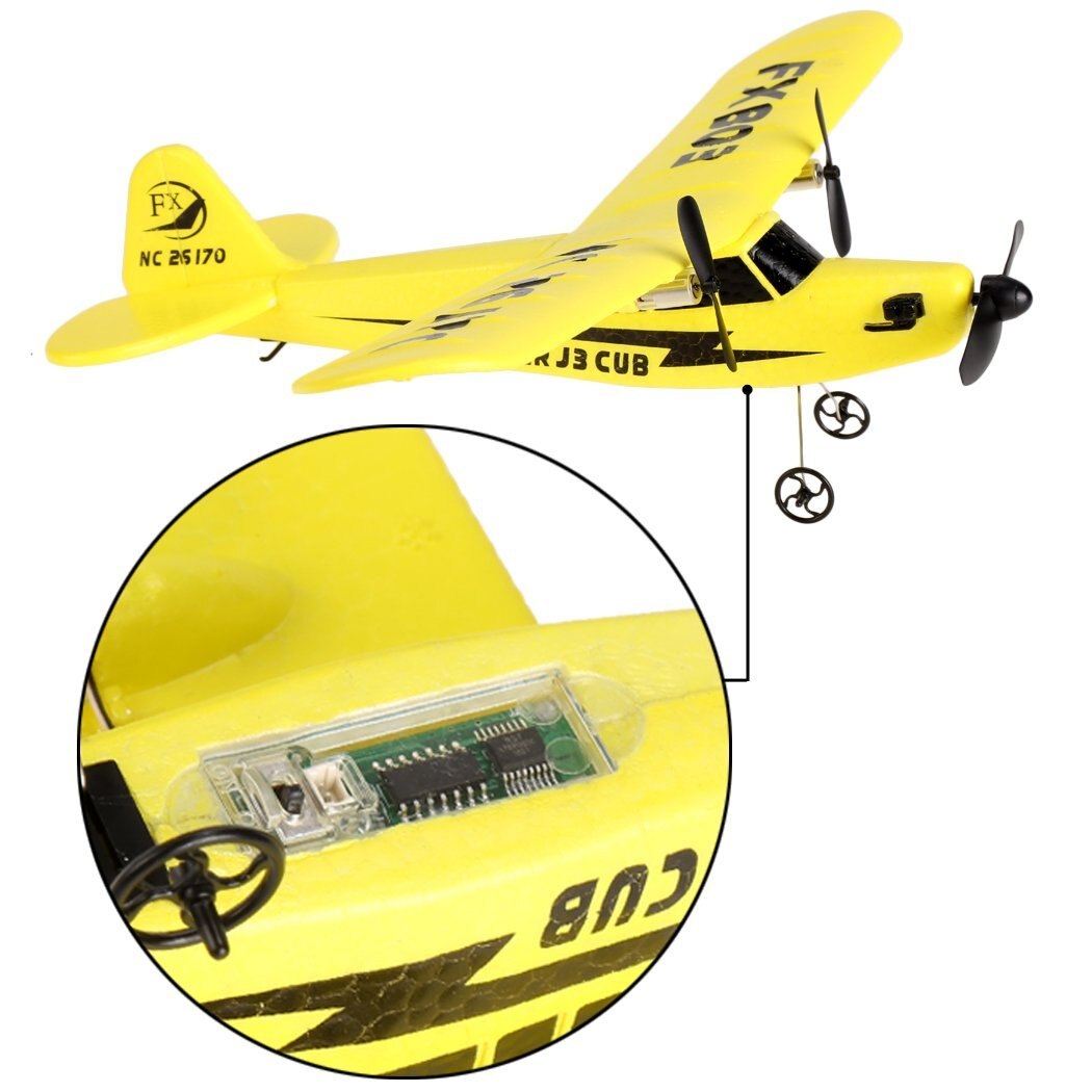 EBOYU Fly Bear FX-803 FX803 2CH 2.4G Gyro RC Aircraft Glider Airplane for Kid Toy-Random Color Sent