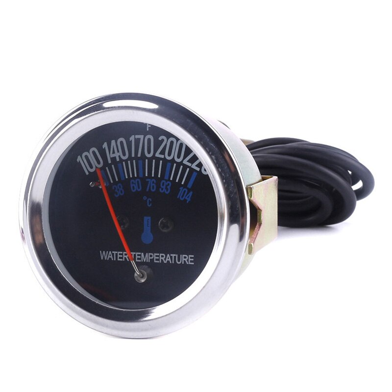 52Mm Cars Auto Mechanische Water Temperatuur Meter Metalen Gauge 38 ~ 104 °C Dc 12V